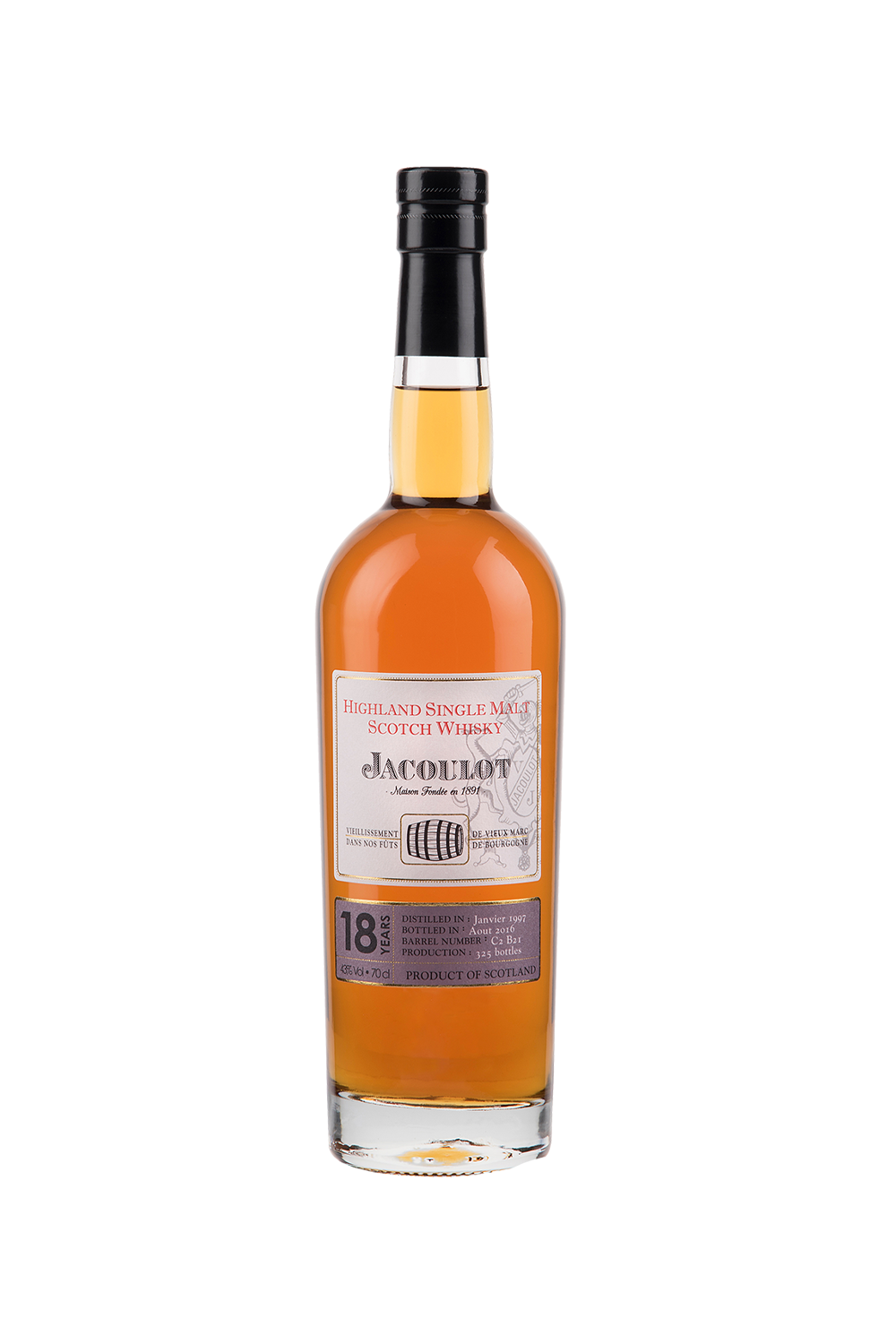 Whisky Highland Single Malt 18 ans d'âge – Maison Jacoulot – Spiritueux Bourgogne