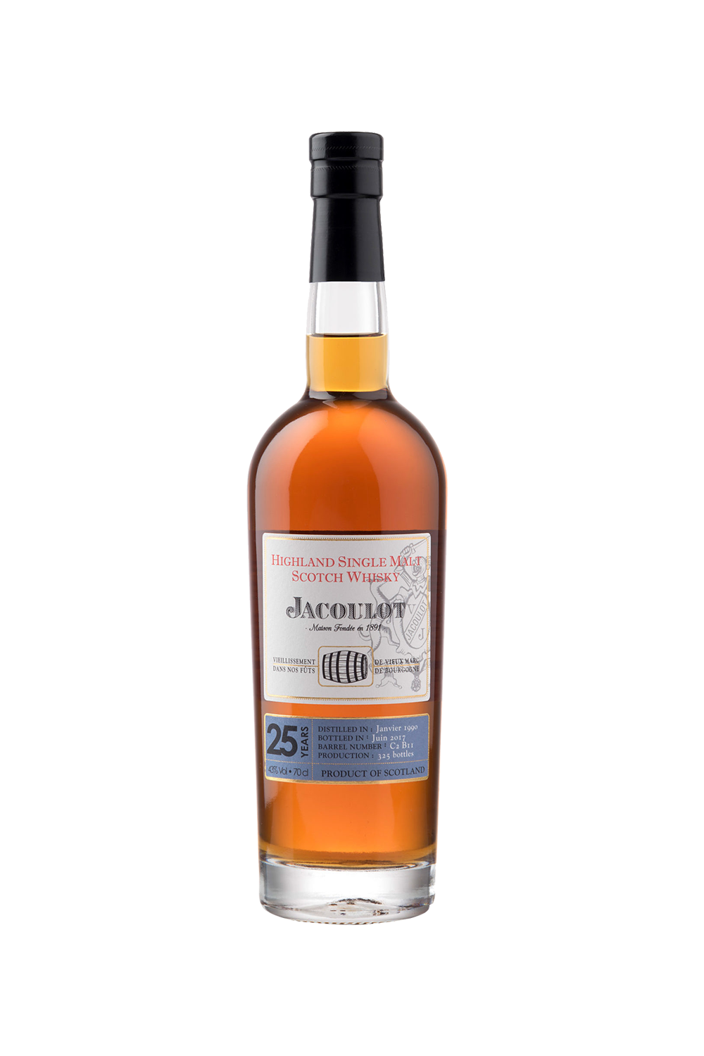 Whisky Highland Single Malt 25 ans d'âge – Maison Jacoulot – Spiritueux Bourgogne